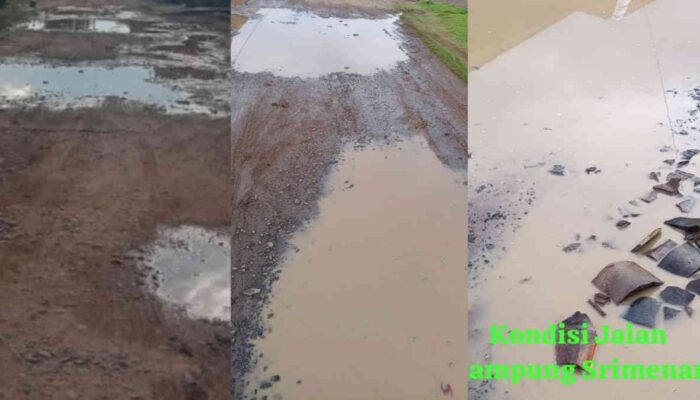 ‘MIRIS!’ Jalan Srimenanti Way Kanan Hancur Lebur, Warga Jerit: “Kolam Ikan Sudah, Jalan Belum!”