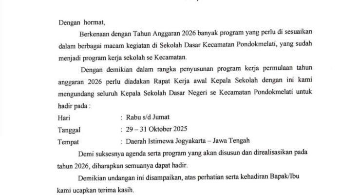 Raker di Yogyakarta, K3S Pondokmelati Akui Sudah Izin, Disdik Kota Bekasi Bilang Belum Ada Laporan?