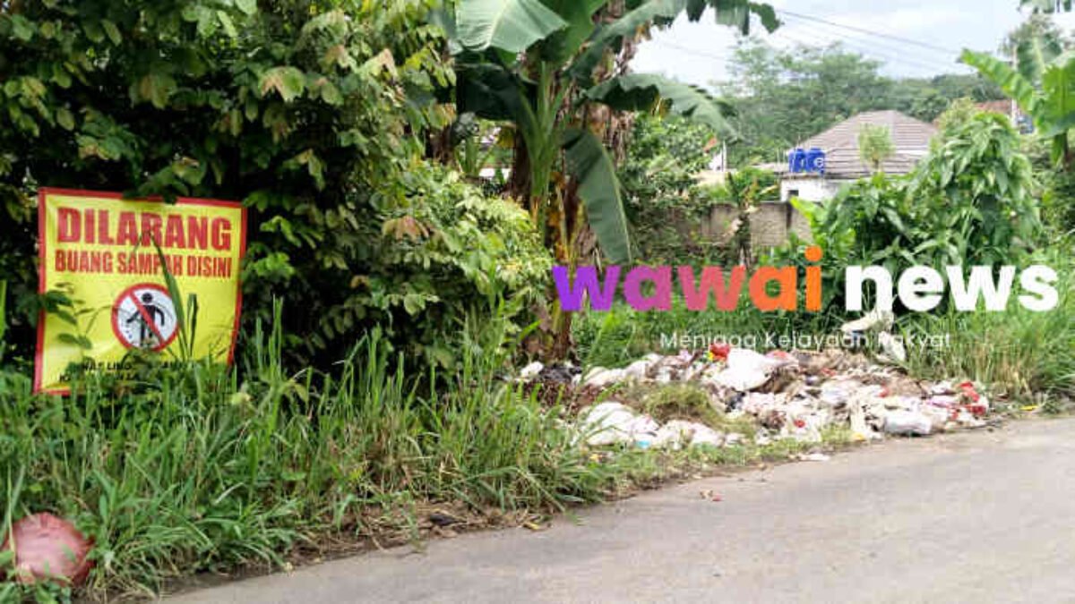 Spanduk Hanya Jadi Pajangan, Sampah Menggunung di Jalan Desa Kali Balangan Abung Selatan