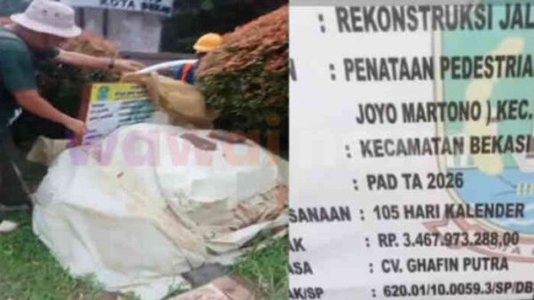 Drainase “Buntu” Rp3,46 M di Bekasi Disorot: Proyek Pedestrian Diduga Tanpa Arah, Transparansi Ikut Tertutup