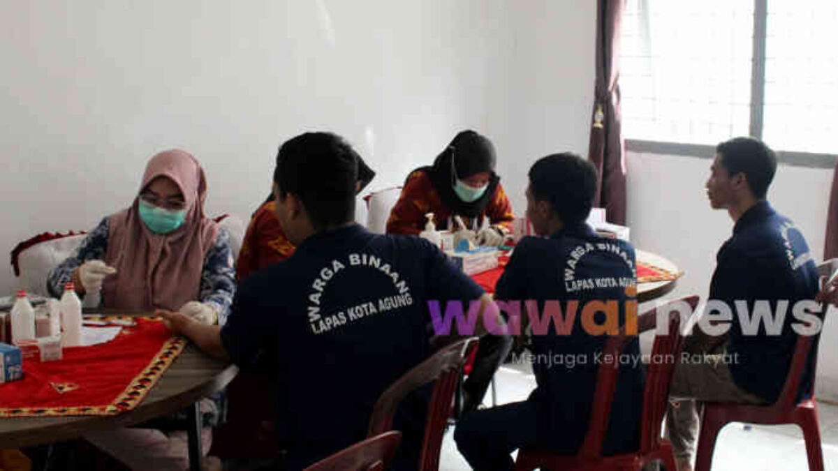 Skrining Kesehatan Warga Binaan, Lapas Kota Agung Gandeng Puskesmas Negara Batin