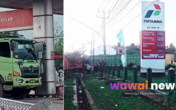 Antri BBM Bersubsidi, Truk Perusahaan Kuasai Bahu Jalan! Warga Keluhkan Kemacetan di SPBU Simpang Propau