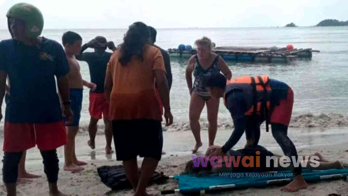 Niat Menikmati Liburan, WNA Kazakhstan Meregang Nyawa di Pantai Lagoi, Keluarga Hanya Bisa Menangis