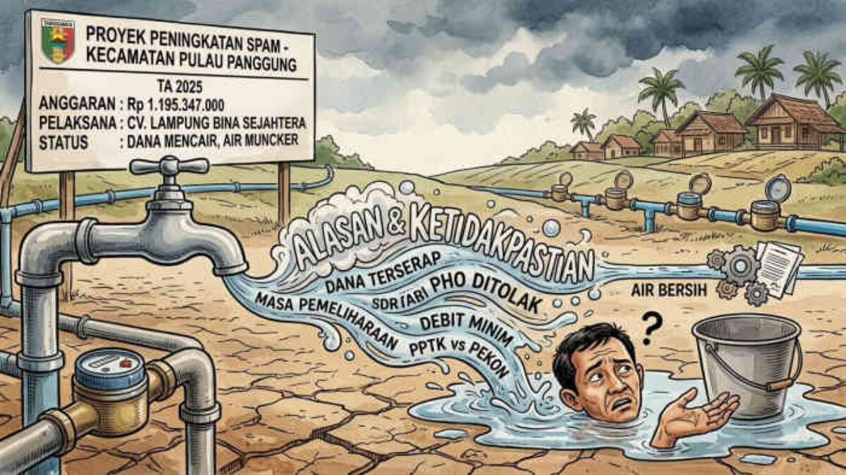 Rp1,19 Miliar Sudah Cair, Air Belum Mengalir! Proyek SPAM Tanggamus Diduga Jadi Monumen Pipa, Keran Hanya Mengucurkan Alasan
