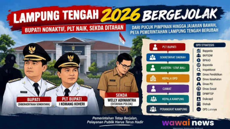 Lampung Tengah 2026 Bergejolak: Bupati Nonaktif, Plt Naik, Sekda Ditahan